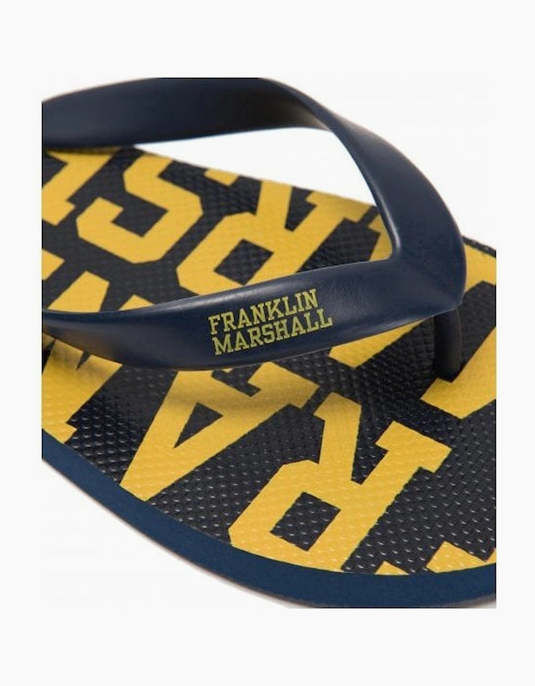 UA987 Unisex Rubber All Over Logo Navy Thong Sandals