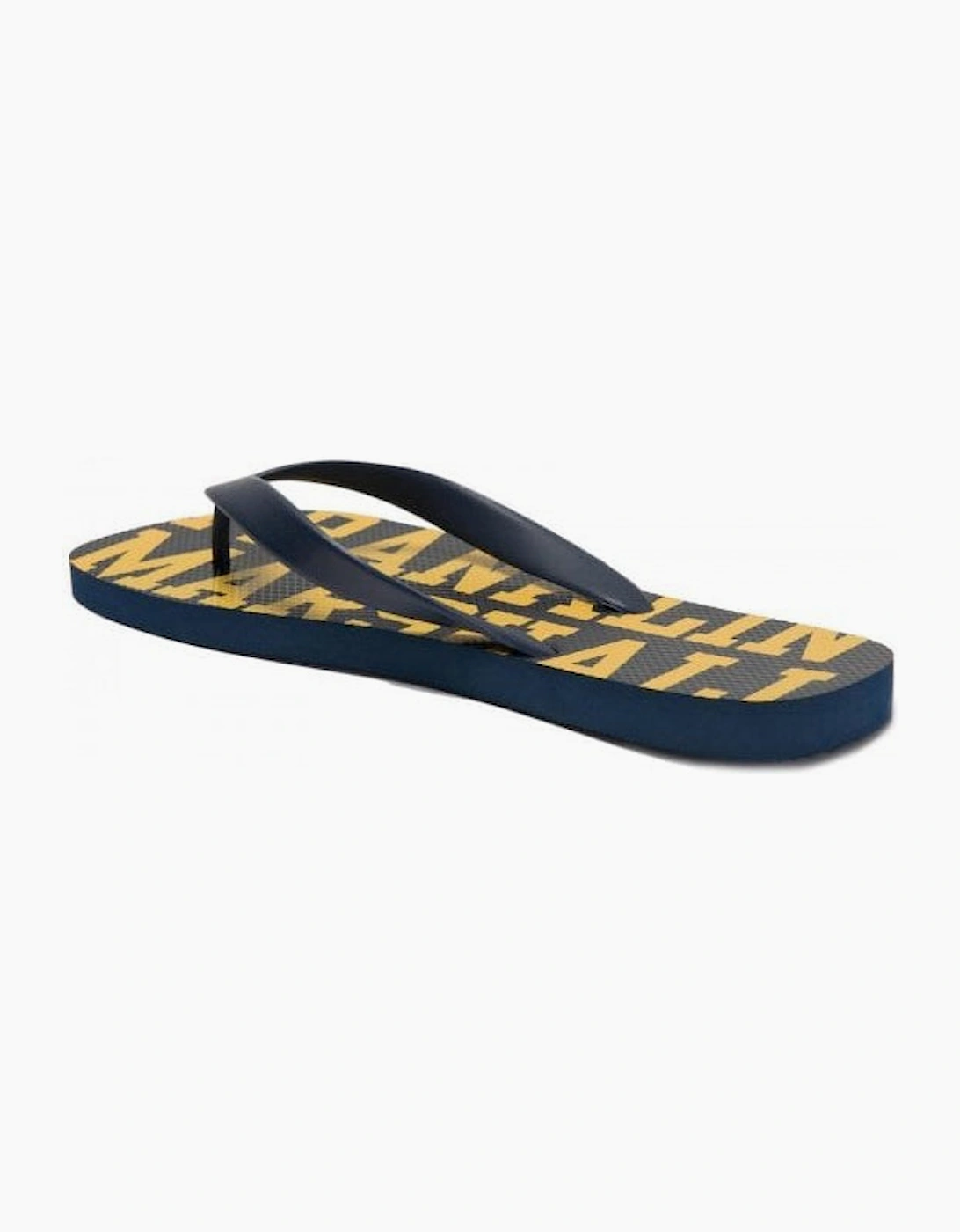 UA987 Unisex Rubber All Over Logo Navy Thong Sandals