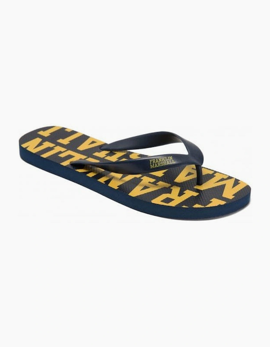 UA987 Unisex Rubber All Over Logo Navy Thong Sandals