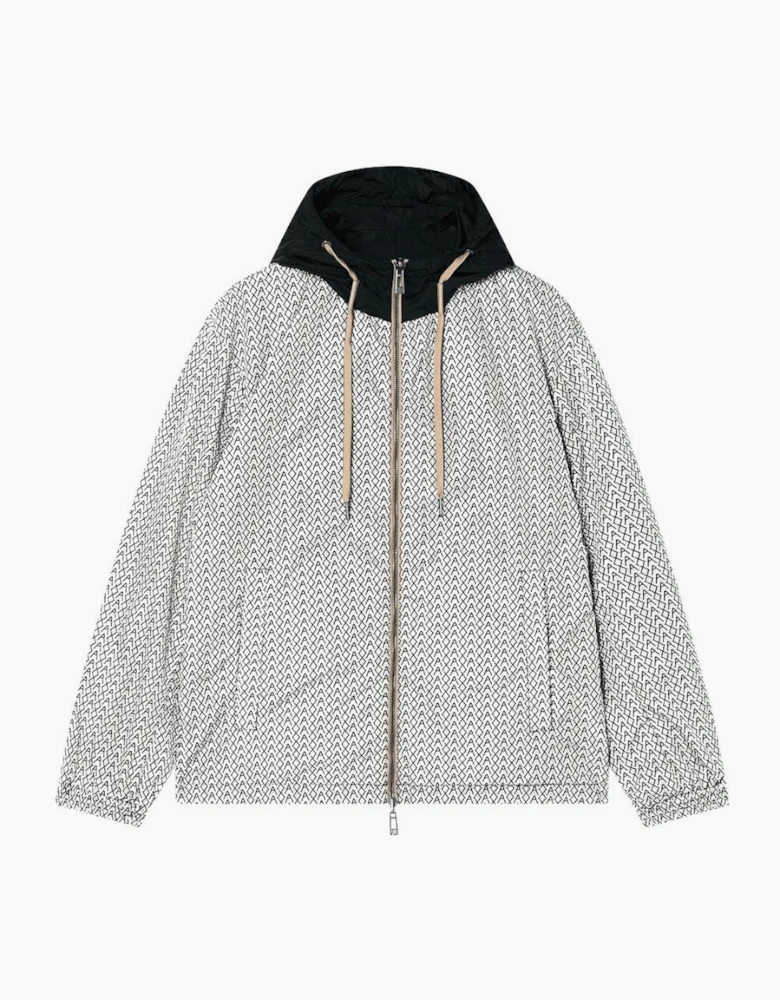 Nylon Reversible Monogram Logo/Black Windbreaker Jacket