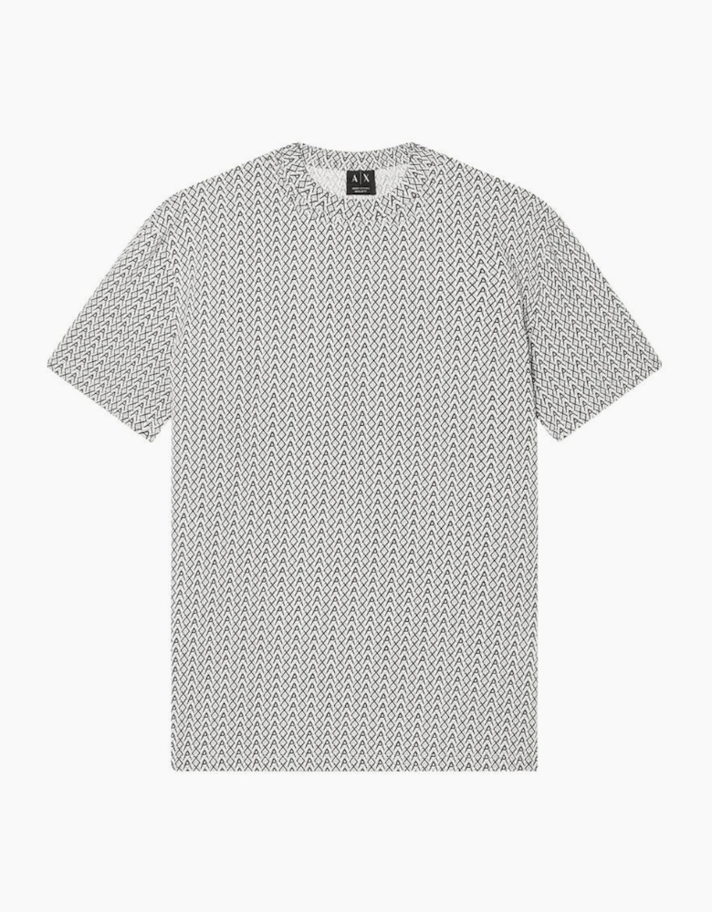 Regular Fit Monogram Logo Beige T-Shirt