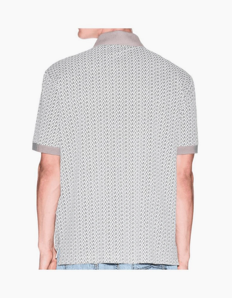 Regular Fit Monogram Beige Polo Shirt