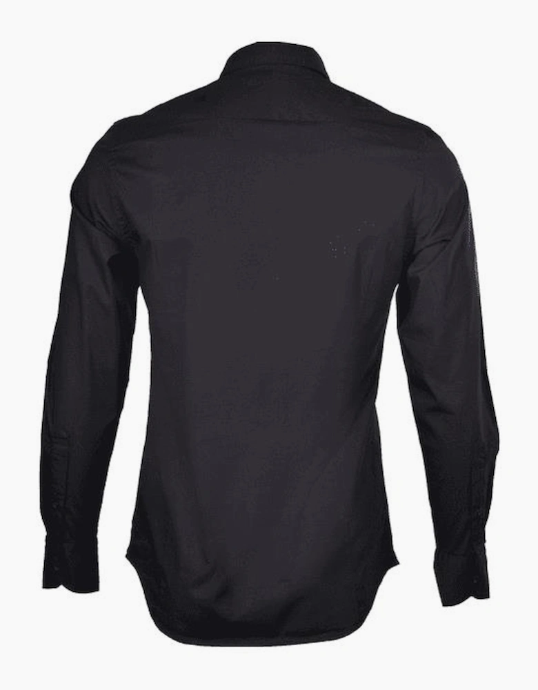 Cotton Slim Fit White Black Shirt
