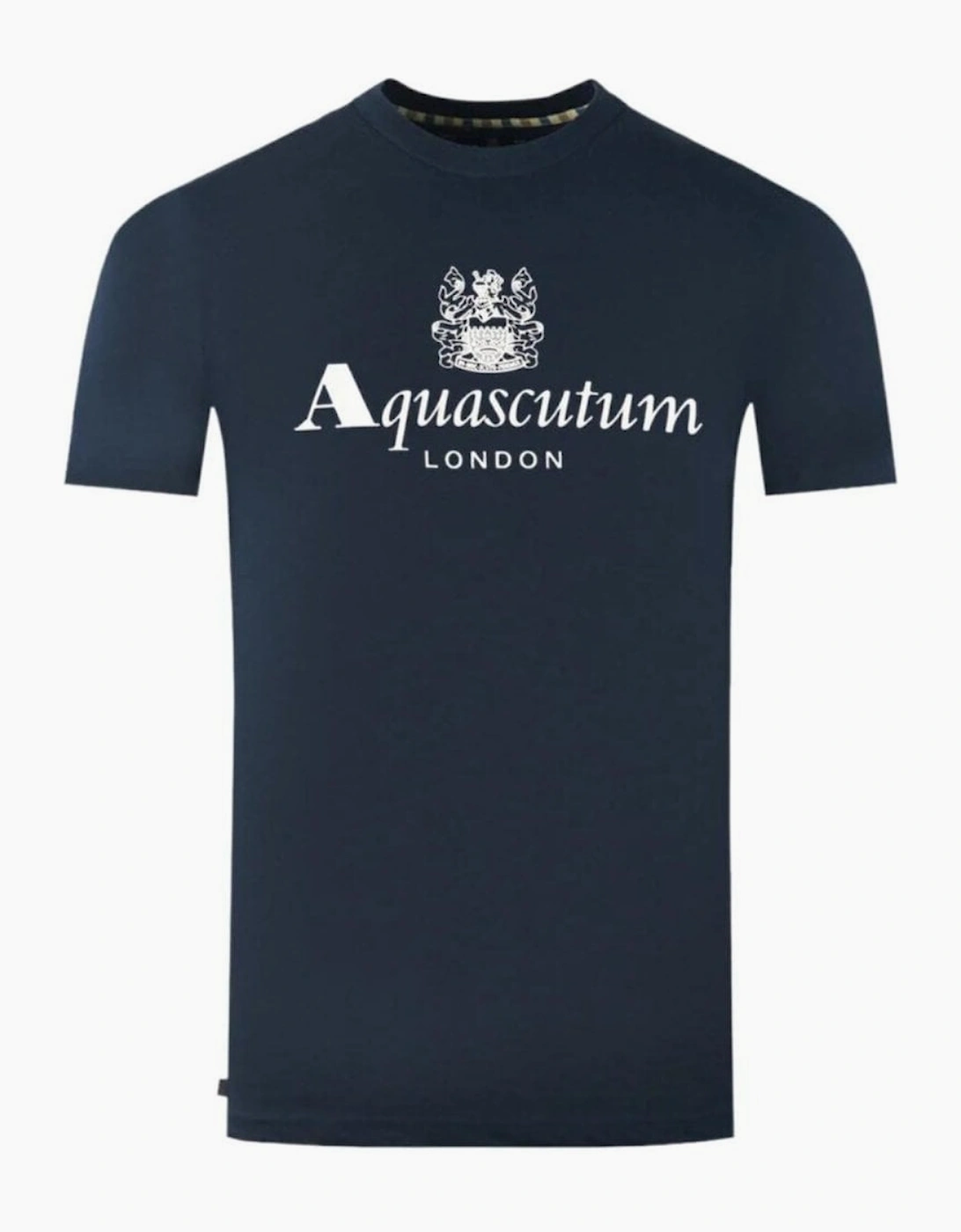 Cotton Print Logo Navy T-Shirt