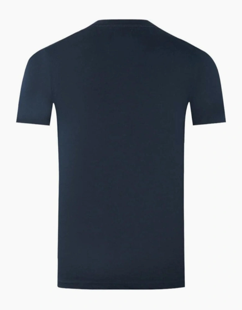 Cotton Print Logo Navy T-Shirt