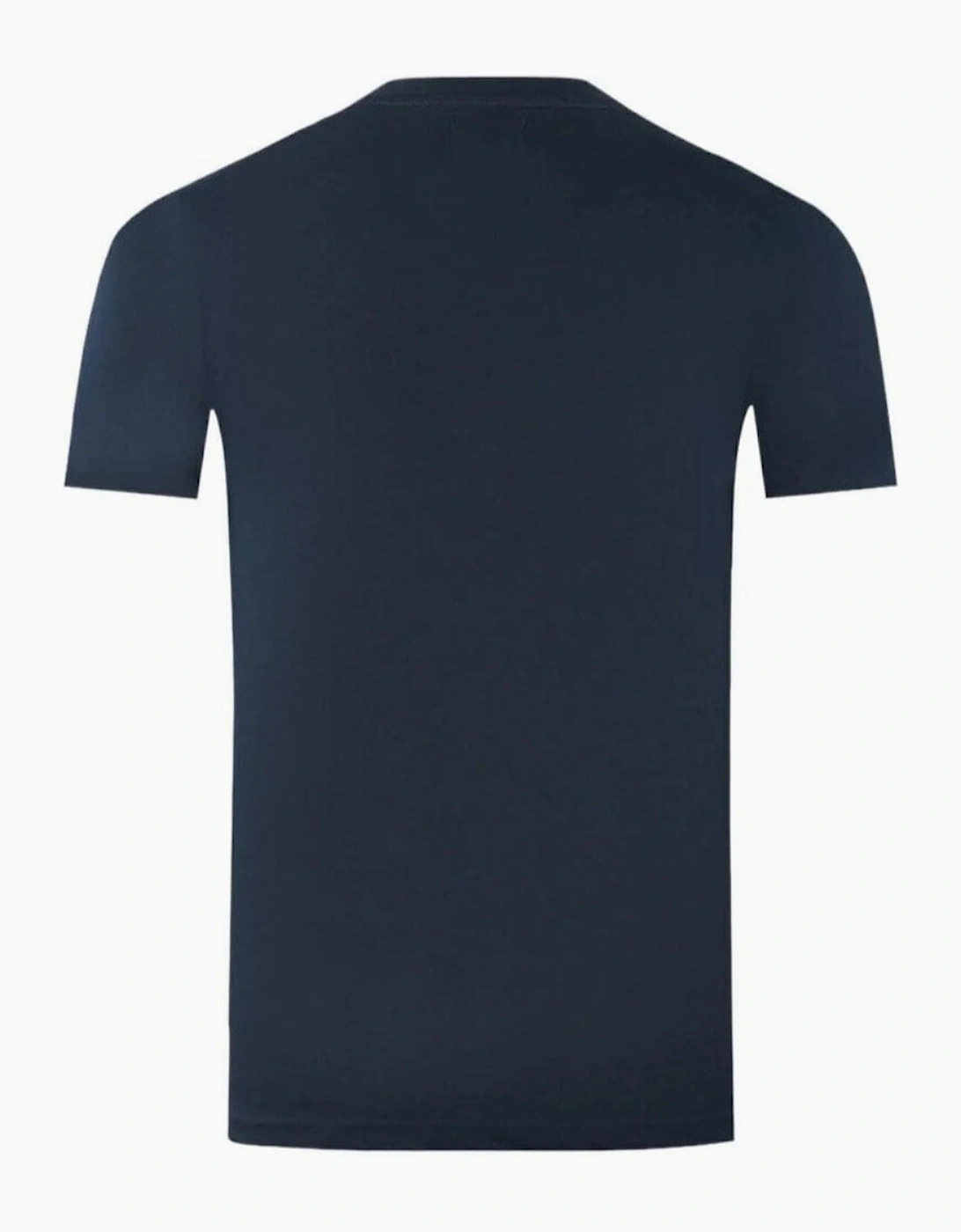 Cotton Print Logo Navy T-Shirt
