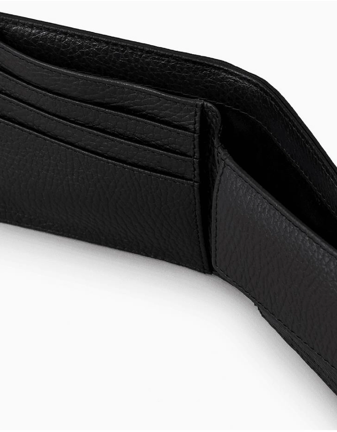 Rubberised Logo Black Leather Wallet