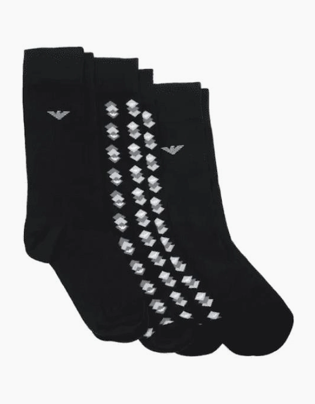 3 Pack Socks In Black Gift Set