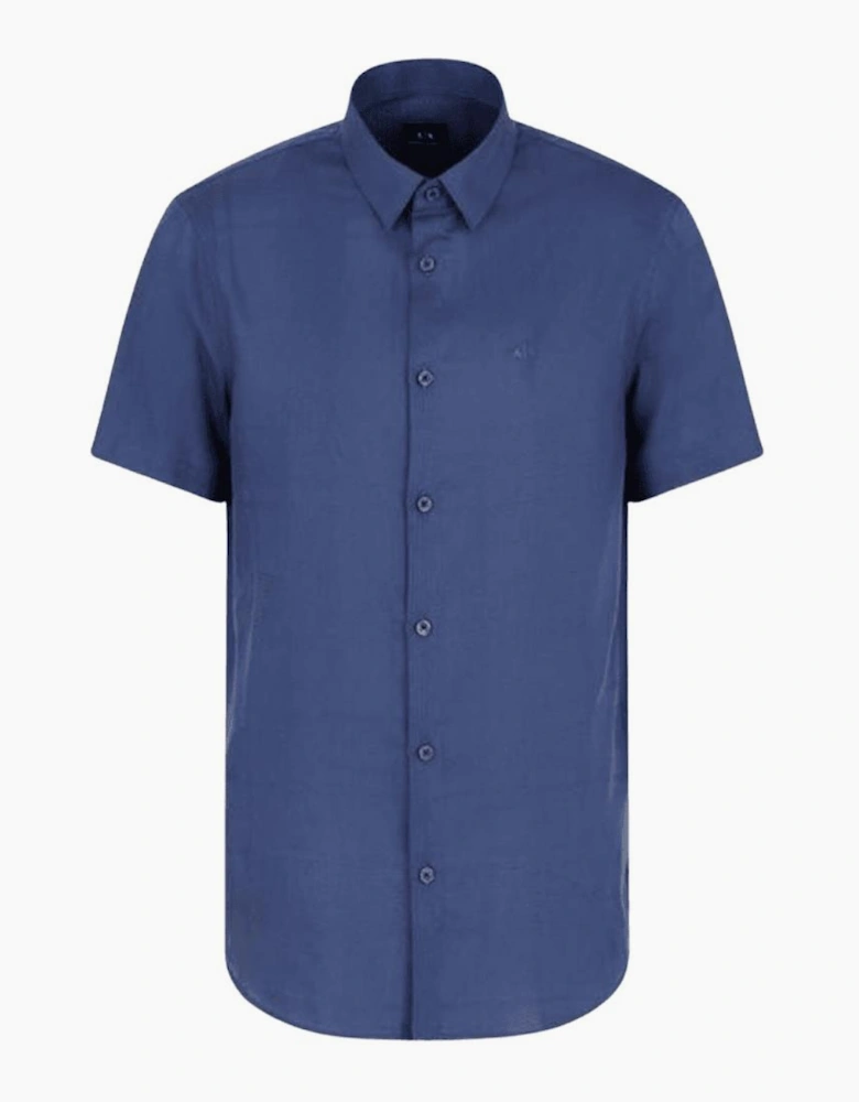 Cotton Short Sleeve Navy Shirt