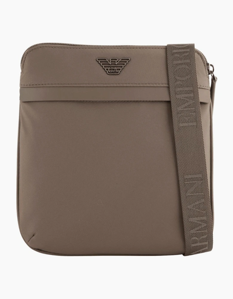 Nylon Eagle Logo Brown Shoulder Bag
