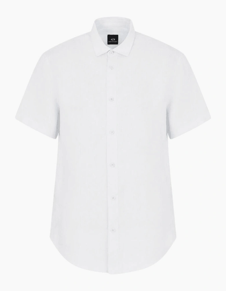 Linen Short Sleeve Light Blue Shirt