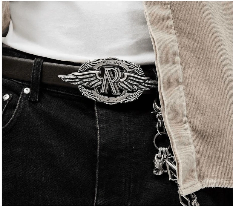Vintage Buckle Dark Brown Leather Belt