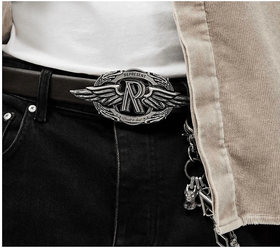 Vintage Buckle Dark Brown Leather Belt