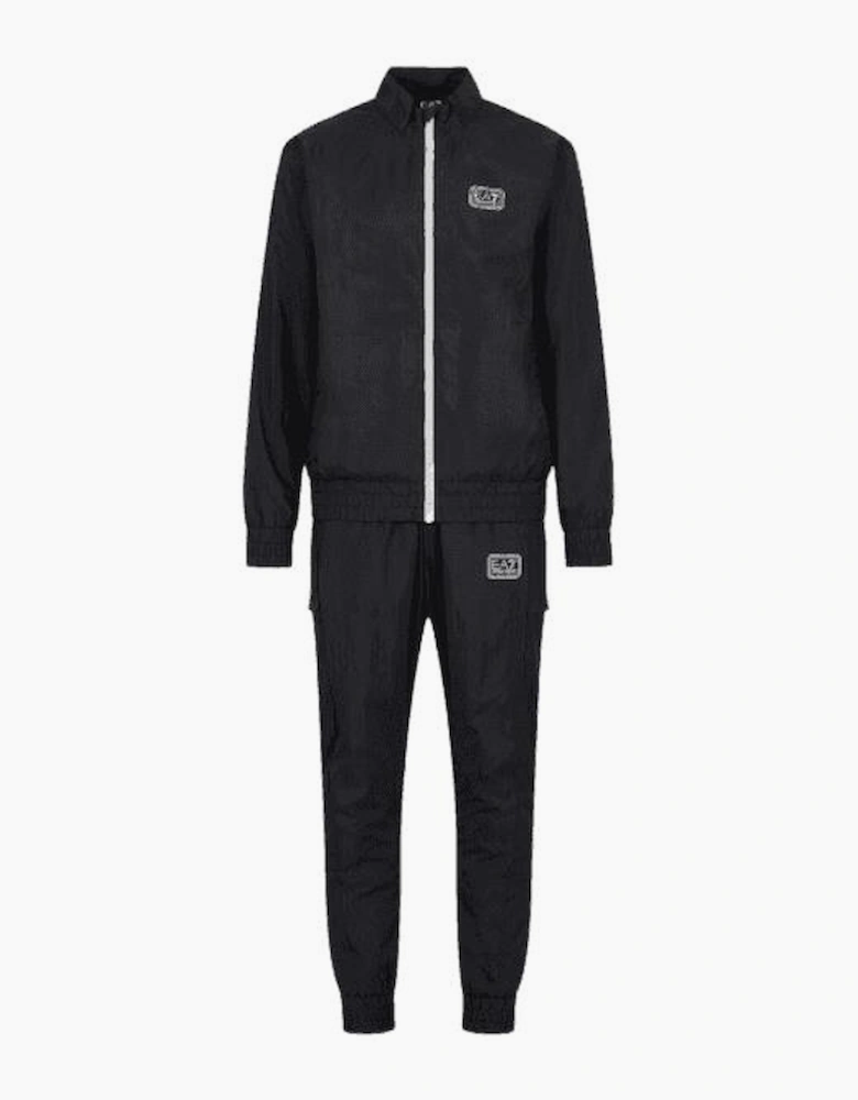 Zip Up Funnel Neck Rubberised Logo Tracksuit