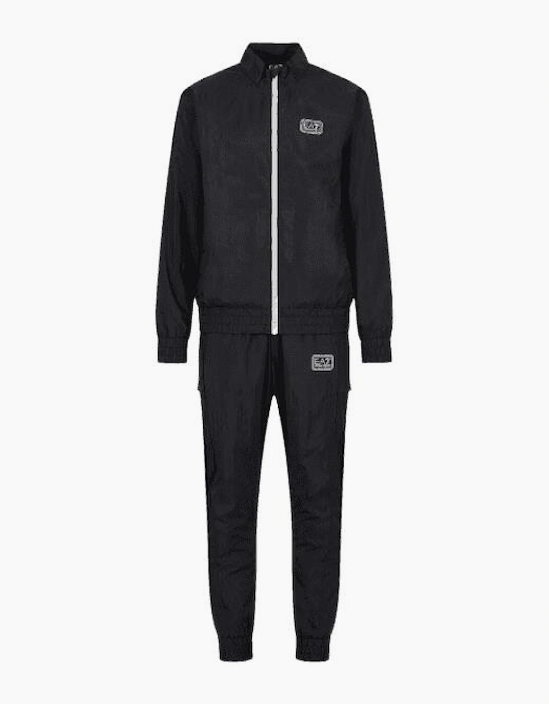 Zip Up Funnel Neck Rubberised Logo Tracksuit