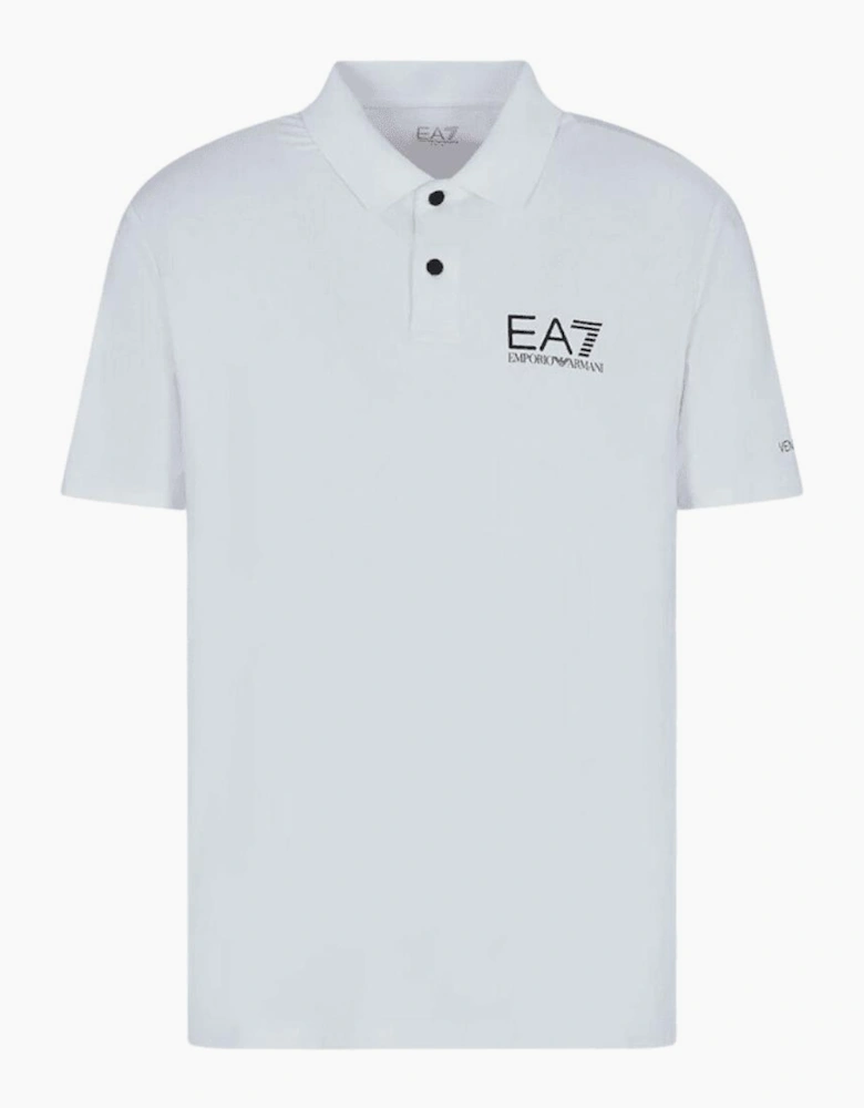 Cotton White Button Up Polo Shirt