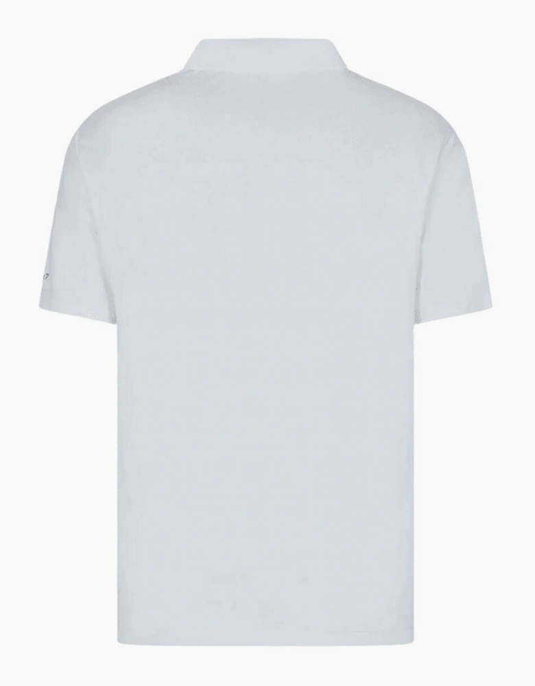 Cotton White Button Up Polo Shirt