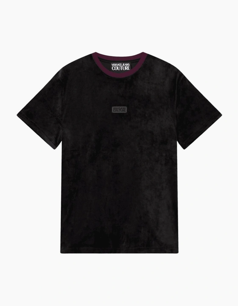 Slim Fit Velour Black T-Shirt
