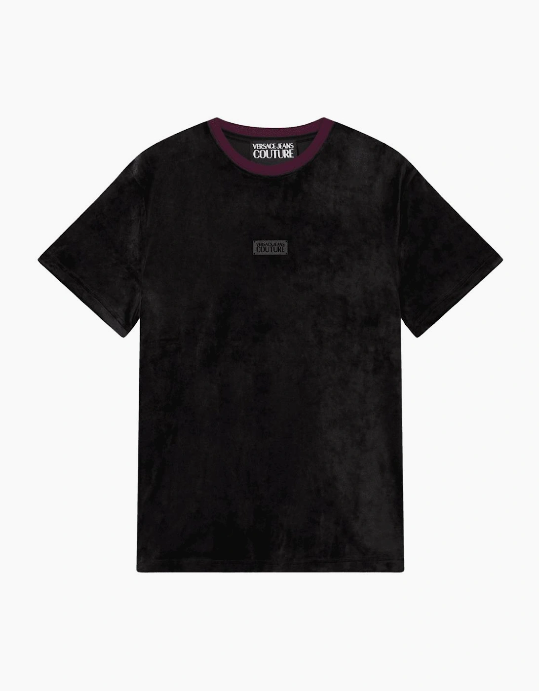 Slim Fit Velour Black T-Shirt