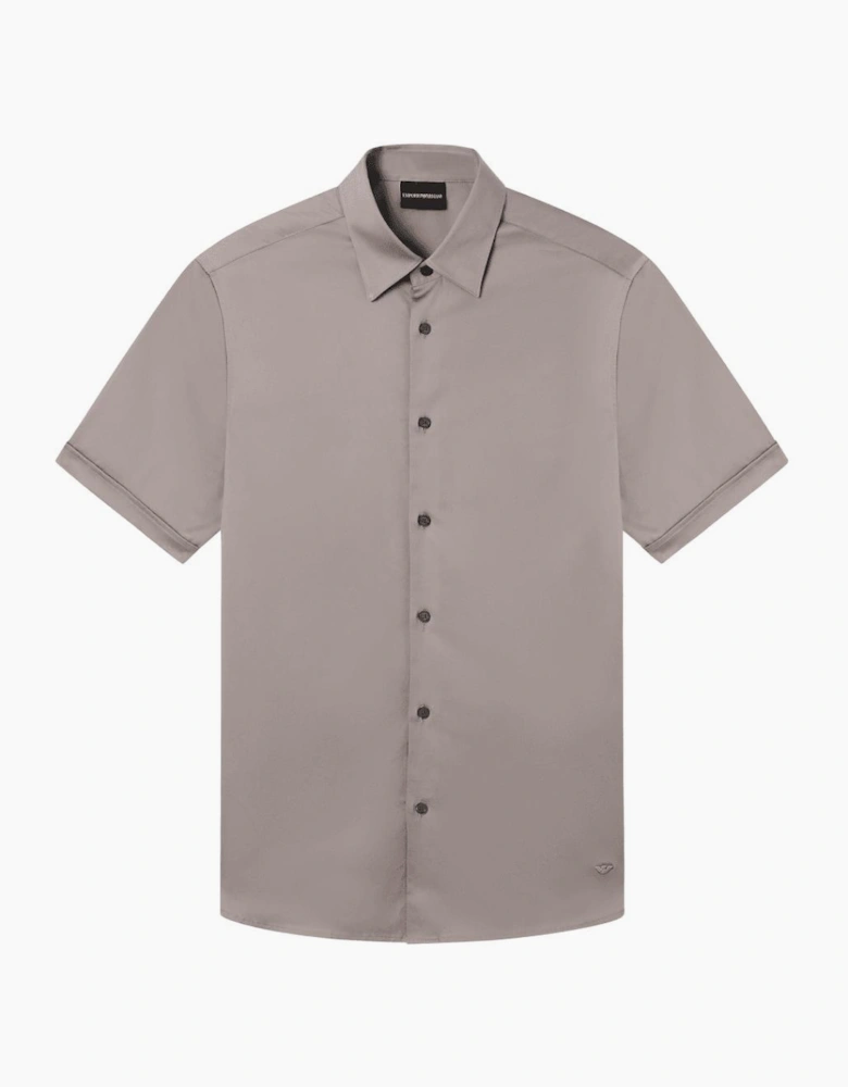 Pima Cotton Short Sleeve Brown Shirt