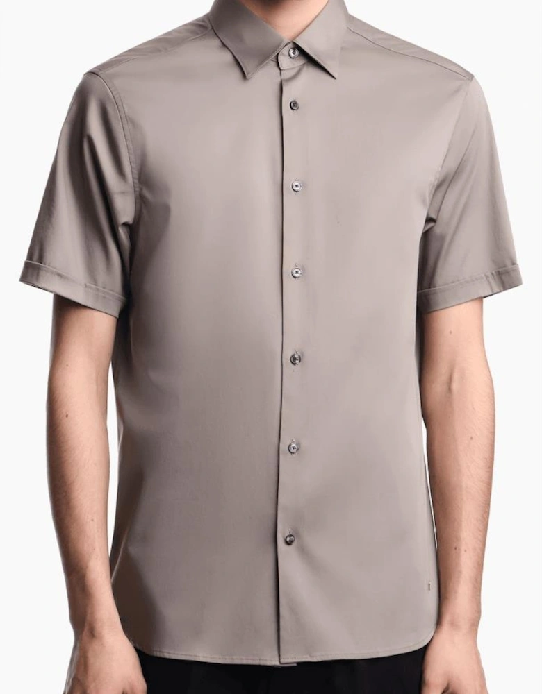 Pima Cotton Short Sleeve Brown Shirt
