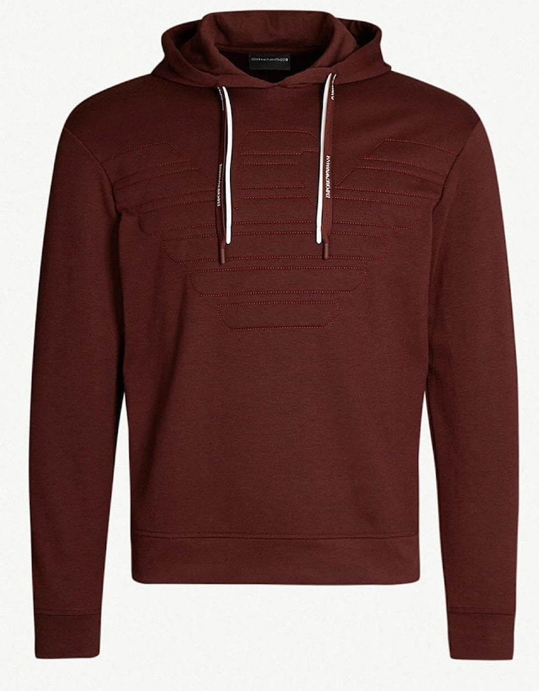 Cotton Stitched Logo Burgundy Hoodie