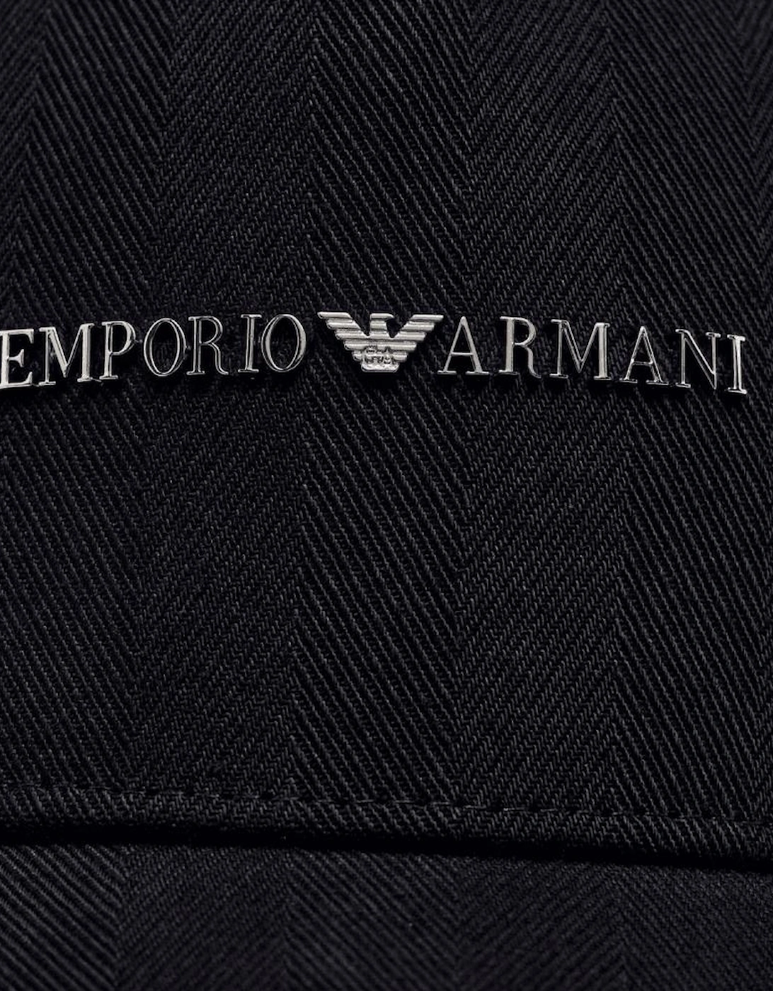 Metal Logo Textured Navy Cap