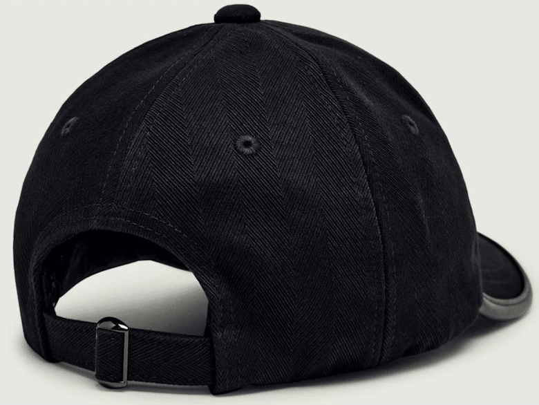 Metal Logo Textured Navy Cap