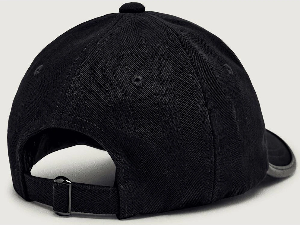 Metal Logo Textured Navy Cap