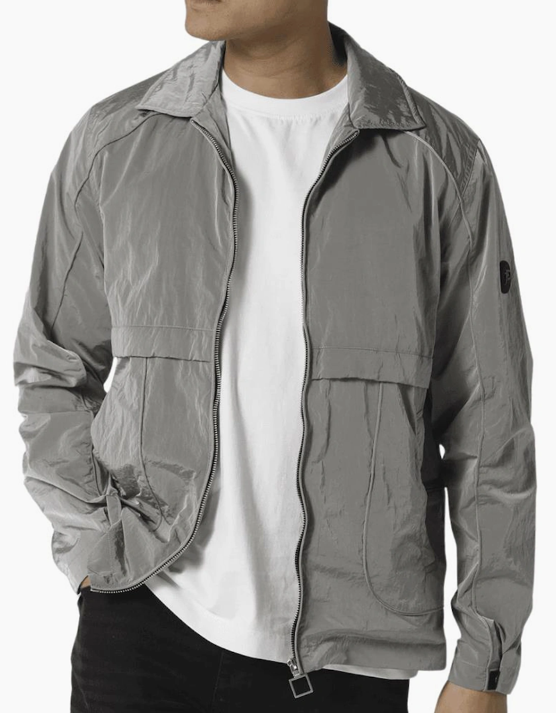 Leemore Nylon Slate Grey Overshirt Jacket