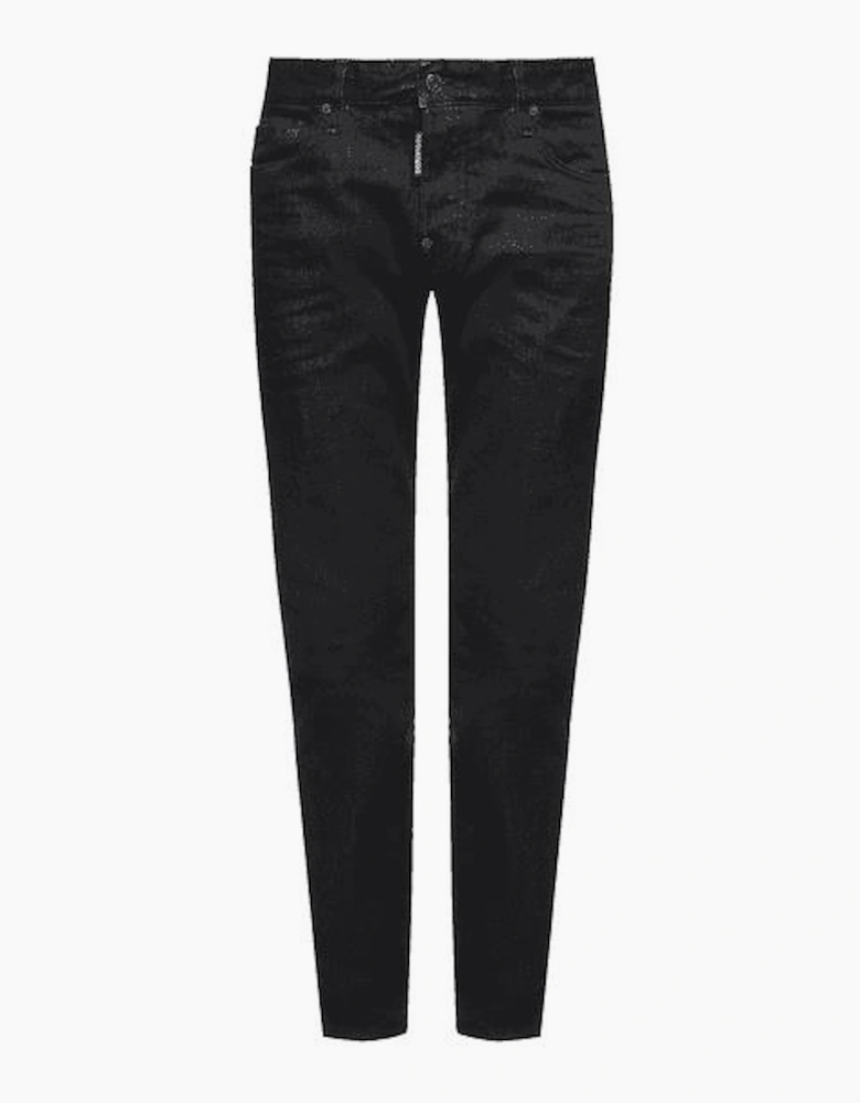 Cotton Slim Fit Black Faded Jeans
