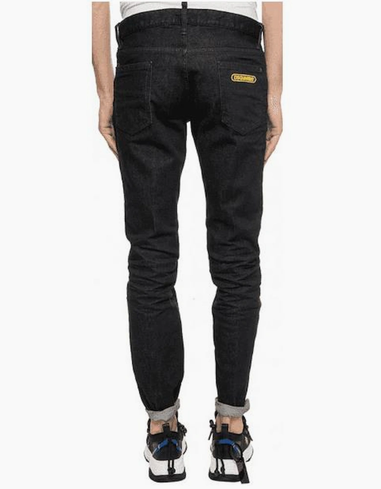 Cotton Slim Fit Black Faded Jeans