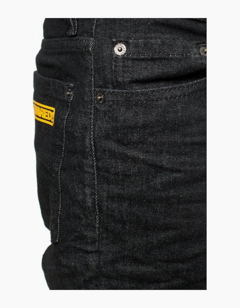 Cotton Slim Fit Black Faded Jeans