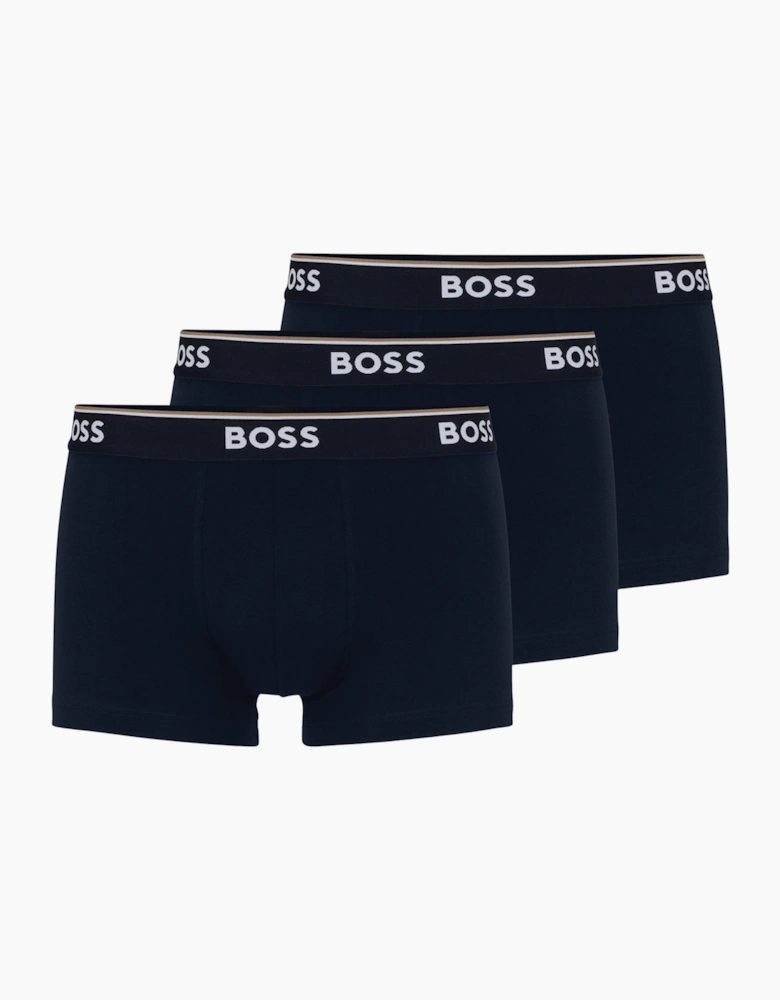 3-Pack Stretch Cotton Navy Trunks