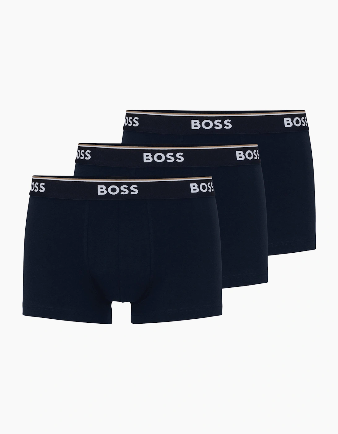 3-Pack Stretch Cotton Navy Trunks