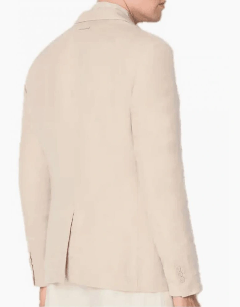 Cotton Beige Linen Blazer