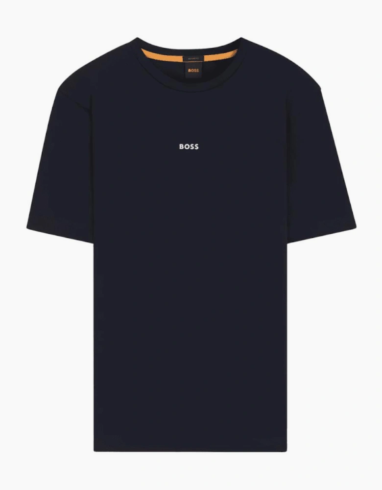 T-Chup Logo Print Relaxed Fit Dark Blue T-Shirt