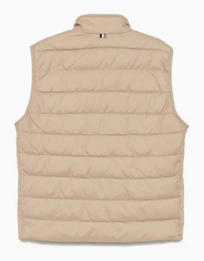 H-Cenito Logo Print Beige Gilet