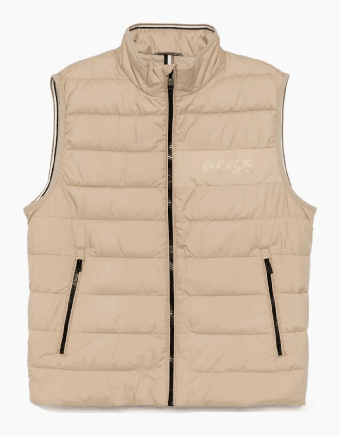 H-Cenito Logo Print Beige Gilet