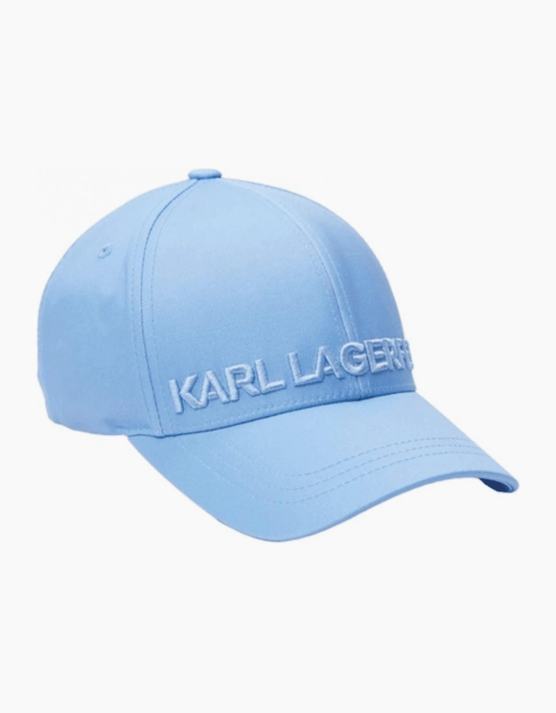 Embroidered Karl Logo Blue Cap
