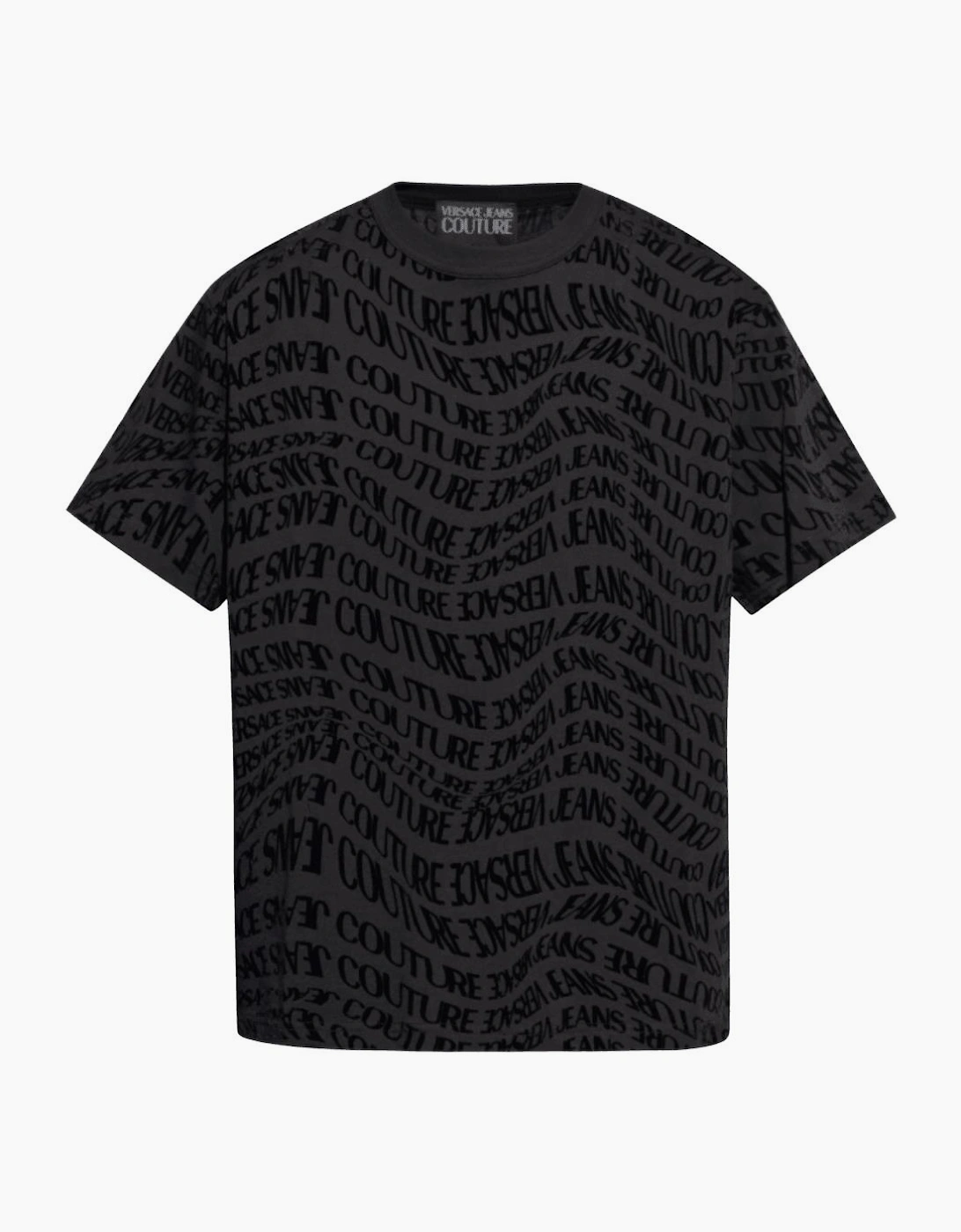 Regular Fit Liquify All Over Logo Black T-Shirt