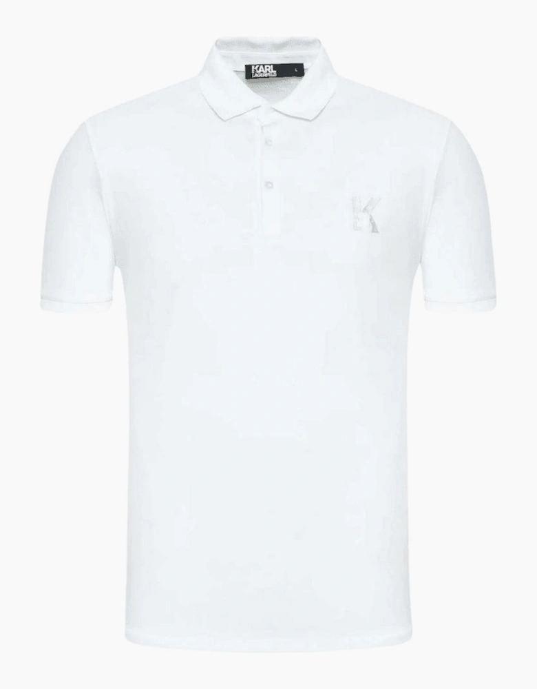 Cotton Embroidered Logo White Polo Shirt