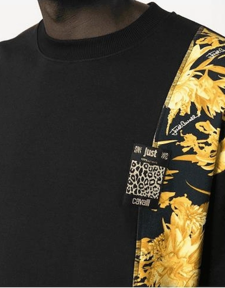 Jungle Cotton Black/Gold Baroque Print Sweatshirt