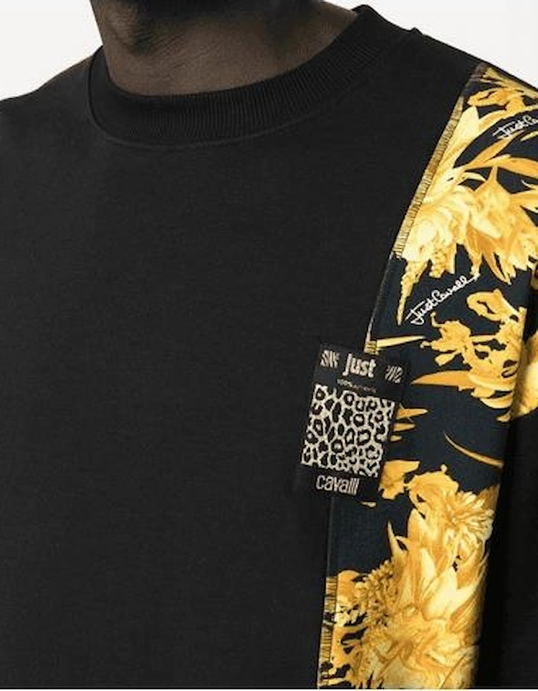 Jungle Cotton Black/Gold Baroque Print Sweatshirt