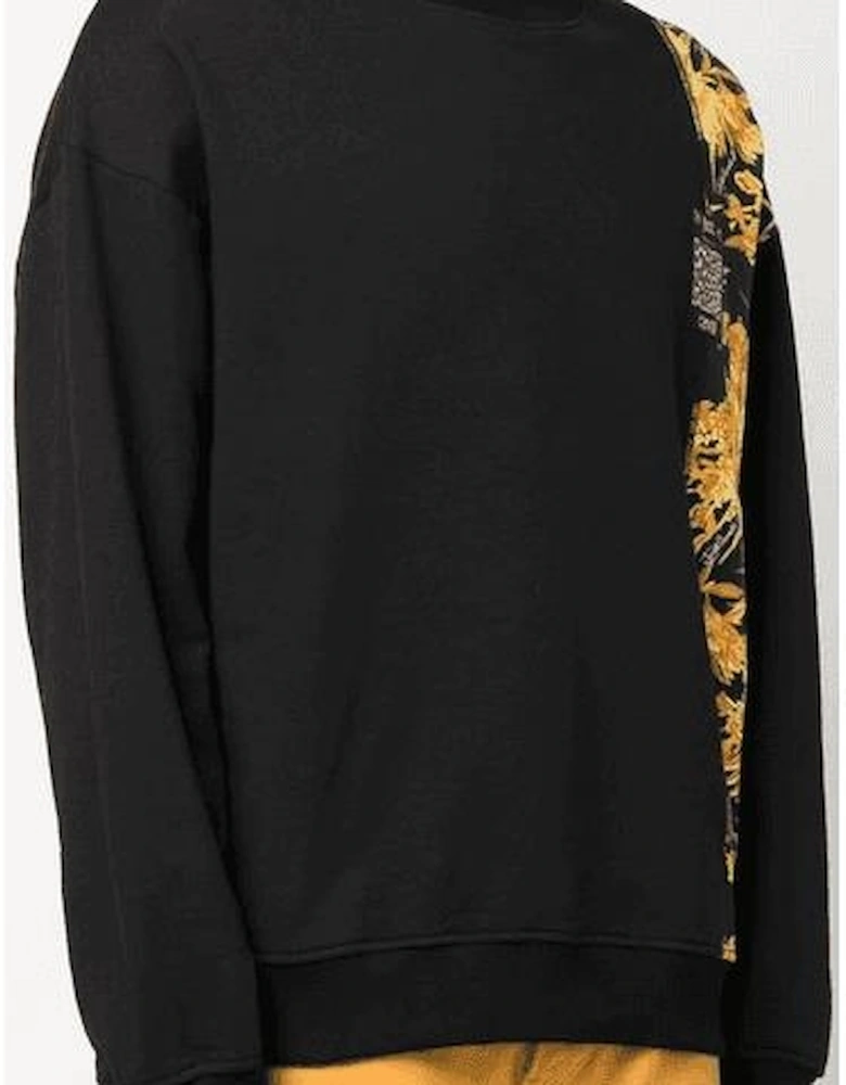 Jungle Cotton Black/Gold Baroque Print Sweatshirt