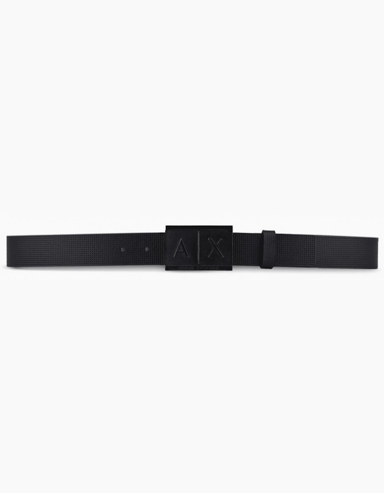 Matte Black Buckle Leather Belt