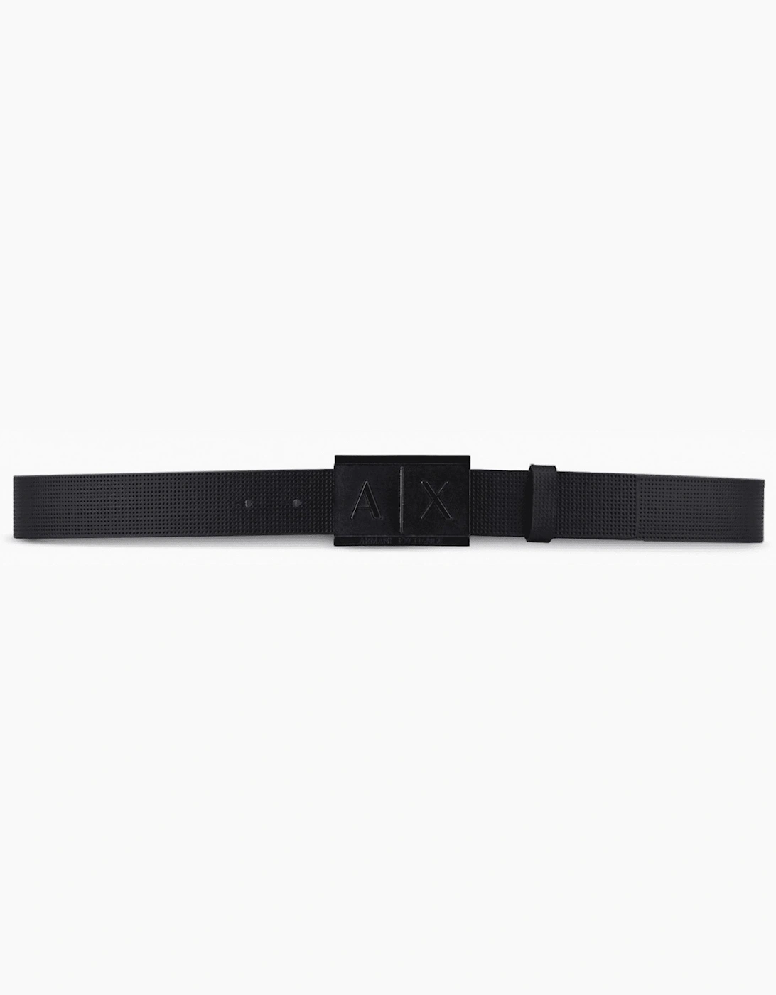 Matte Black Buckle Leather Belt