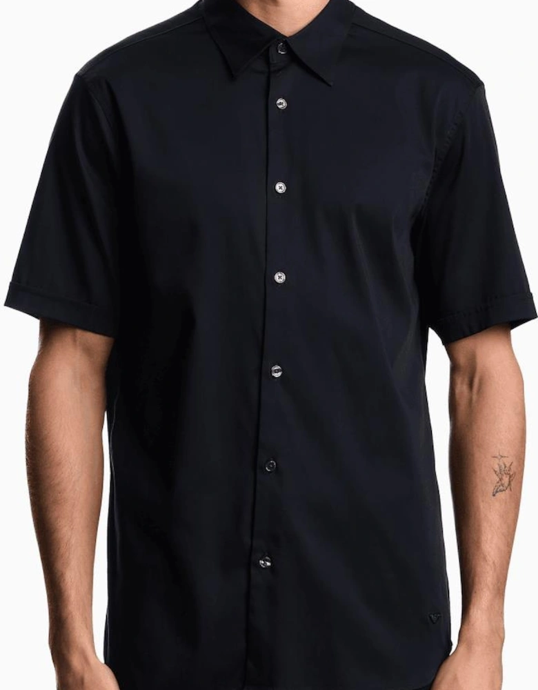 Pima Cotton Short Sleeve Navy Shirt