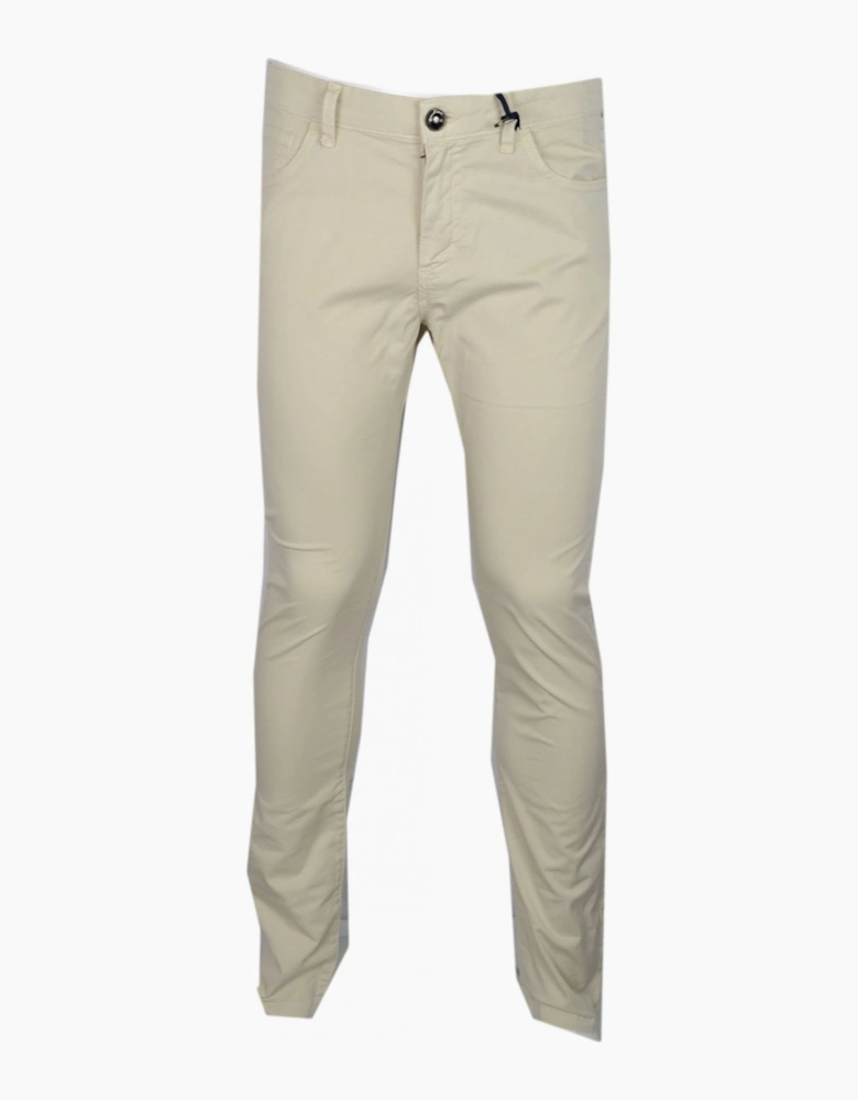 Cotton Slim Fit Beige Chino