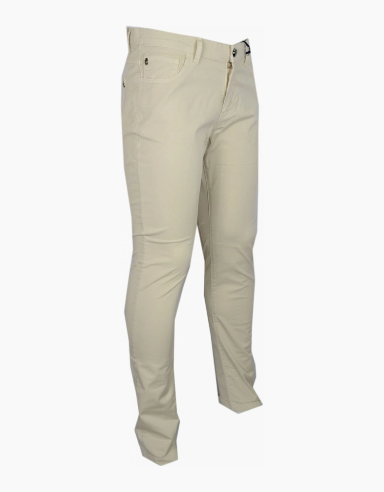 Cotton Slim Fit Beige Chino